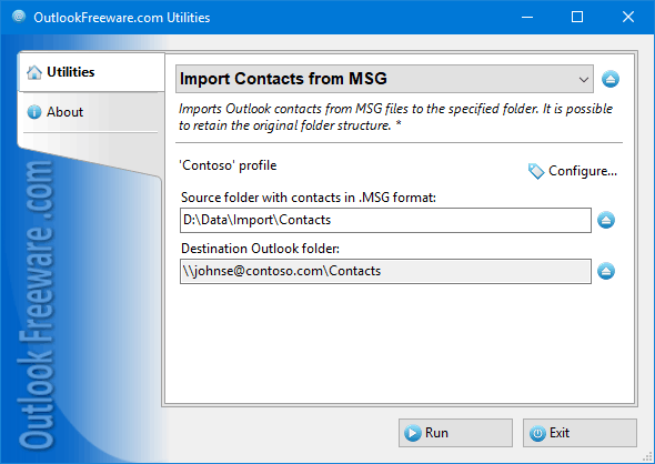 Windows 8 Import Contacts from MSG for Outlook full