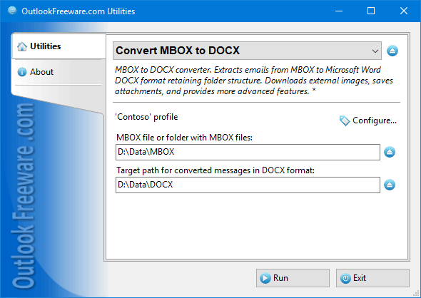 Convert MBOX to DOCX for Outlook software