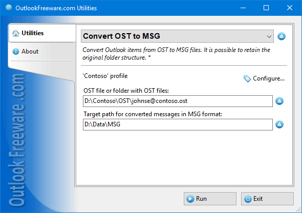 Windows 7 Convert OST to MSG for Outlook 5.0 full