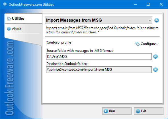 Import Messages from MSG for Outlook Windows 11 download