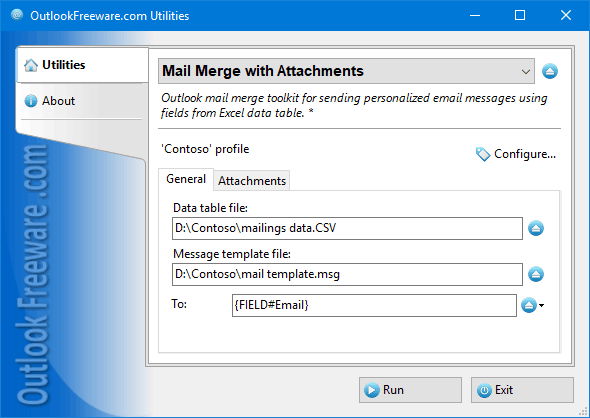 Mail Merge with Attachments for Outlook software