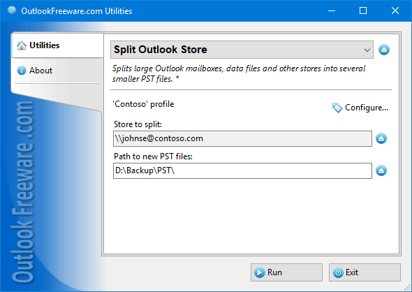Split PST Files for Outlook screenshot