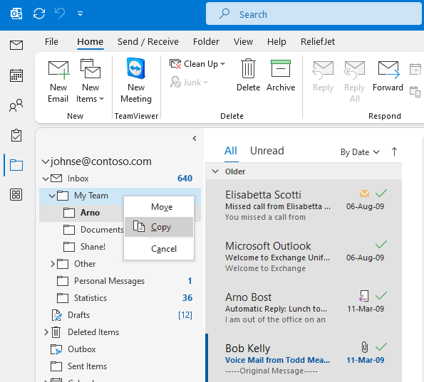 Move Emails Between Folders In Outlook Outlook Freeware