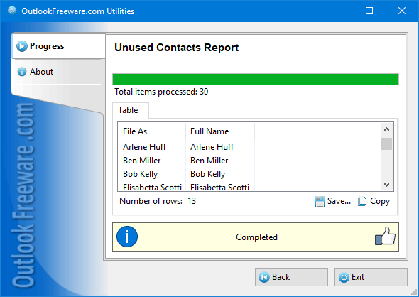 outlook 2017 contacts cleaner